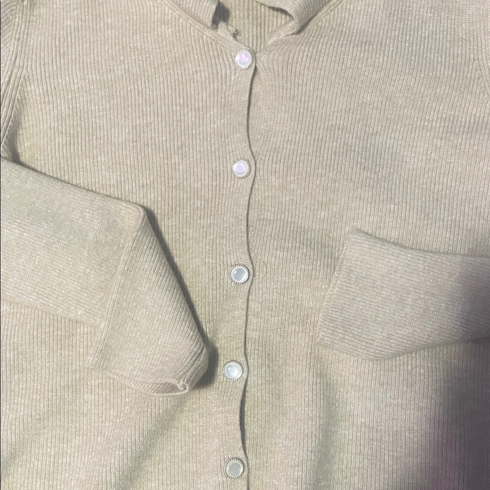 Prada Cream Ruffle Knit Cardigan - Picture 3 of 6